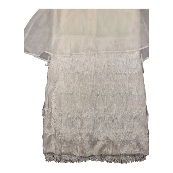 Forever 21 Off-White Fringe Dress - 1920s Gatsby Style, Size 4 - Picture 3 of 3